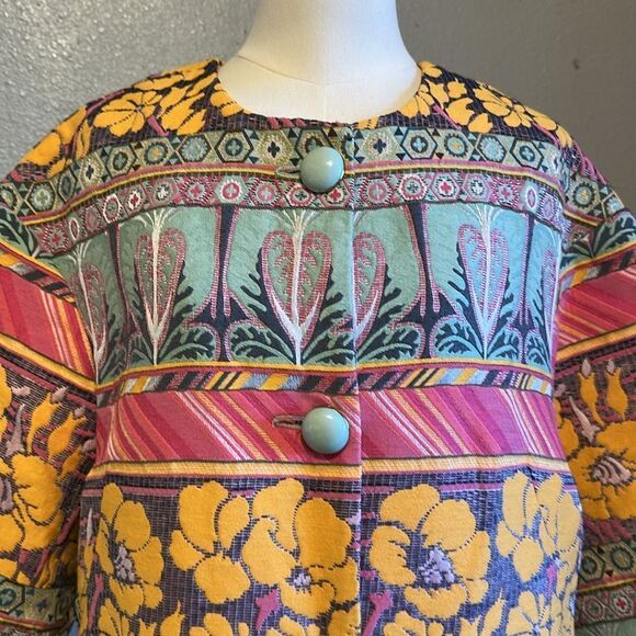 TWENTY-29 Colorful Floral Women's tapestry Coat size XL - Picture 3 of 11